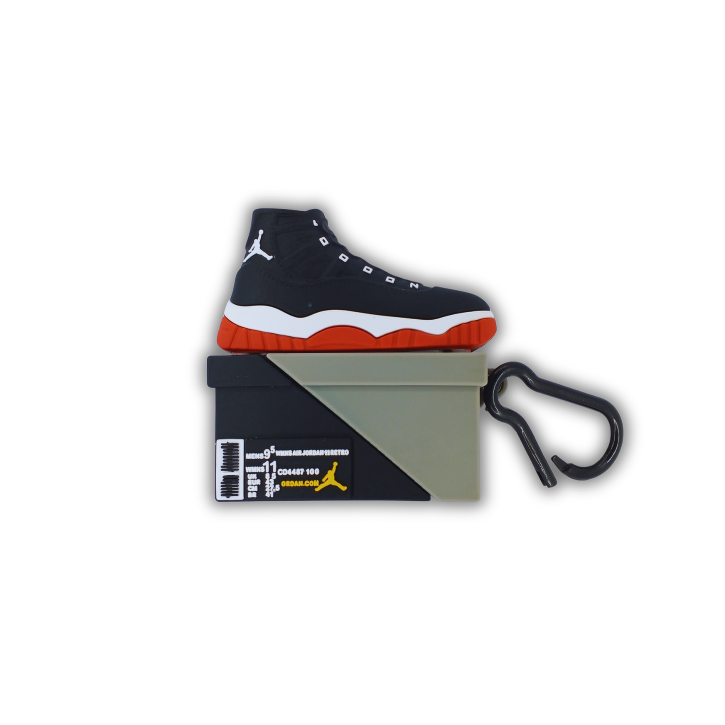 Nike Style Shoe Silicone AirPods Shockproof, Dust & Scratch Resistant Case with Carabiner