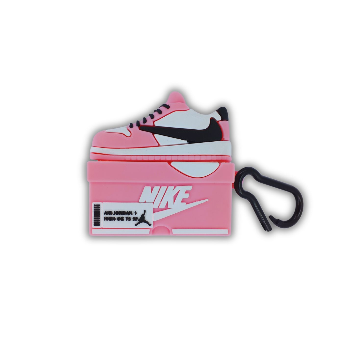 Nike Style Shoe Silicone AirPods Shockproof, Dust & Scratch Resistant Case with Carabiner