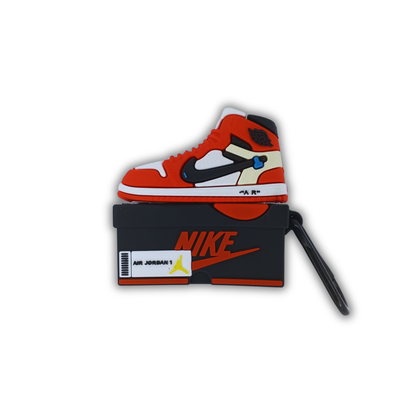 Nike Style Shoe Silicone AirPods Shockproof, Dust & Scratch Resistant Case with Carabiner