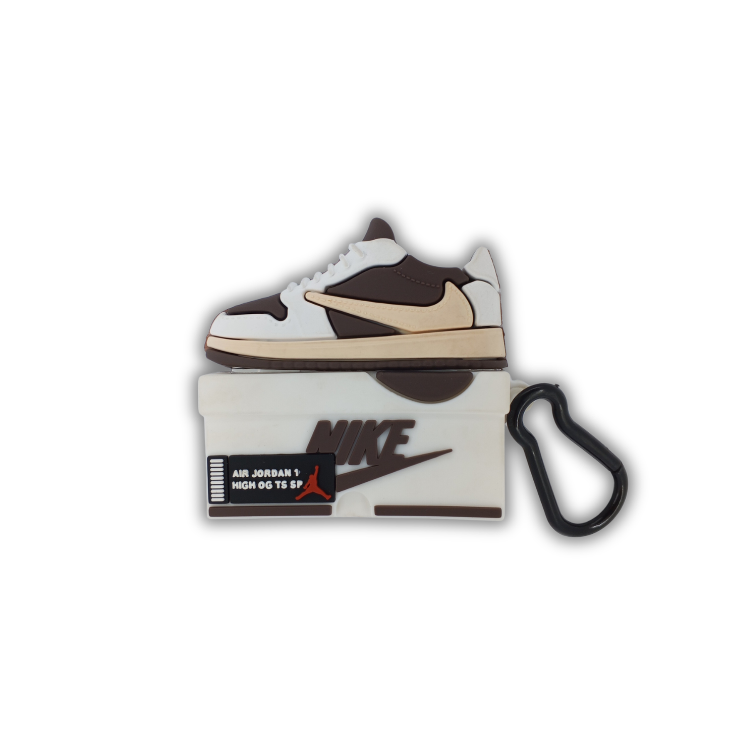 Nike Style Shoe Silicone AirPods Shockproof, Dust & Scratch Resistant Case with Carabiner