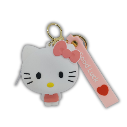Kitty Pouch Case for AirPods with Good Luck Keychain – Cute Protective Cover