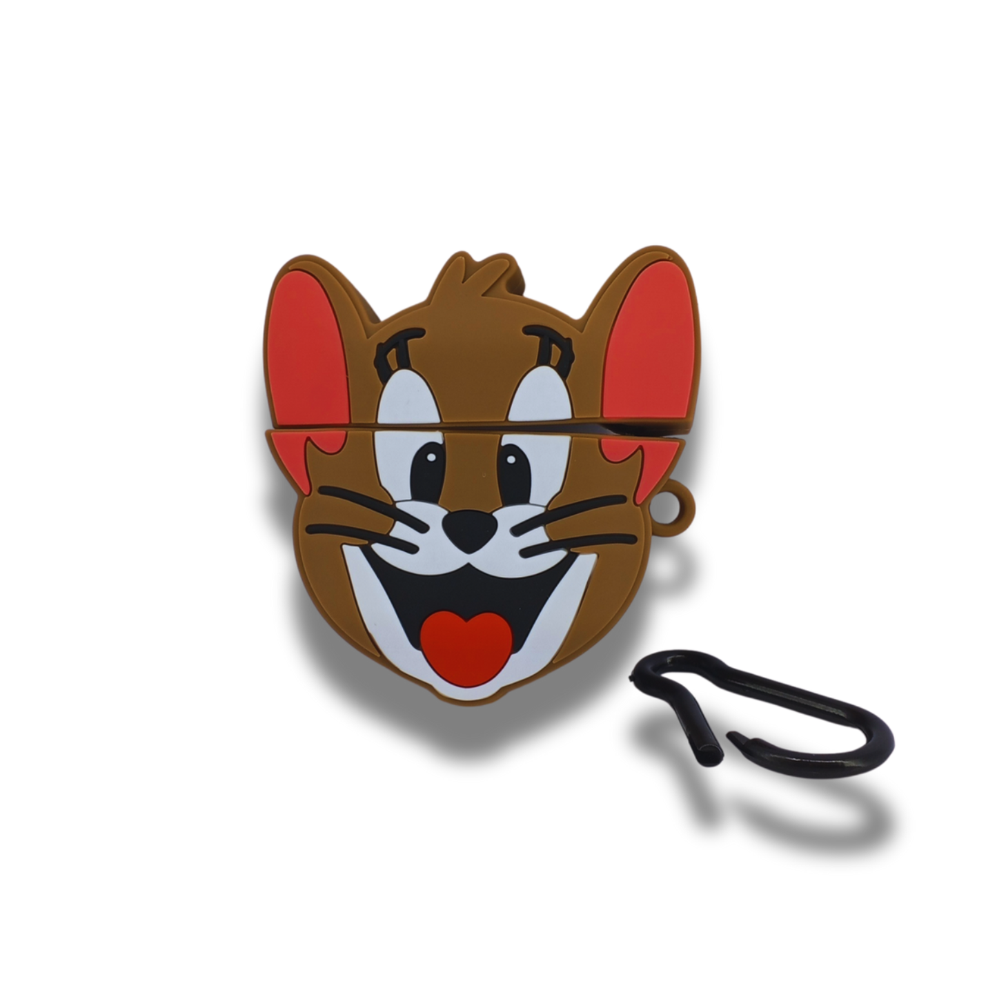 Jerry Cartoon Silicone AirPods Shockproof Case with Carabiner Hook