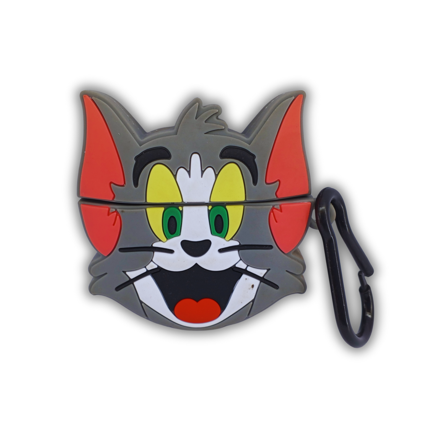 Tom Cartoon Silicone AirPods Shockproof, Dust & Scratch Resistant Case with Carabiner Hook