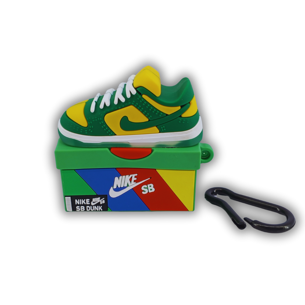 Nike Style Shoe Silicone AirPods Shockproof, Dust & Scratch Resistant Case with Carabiner