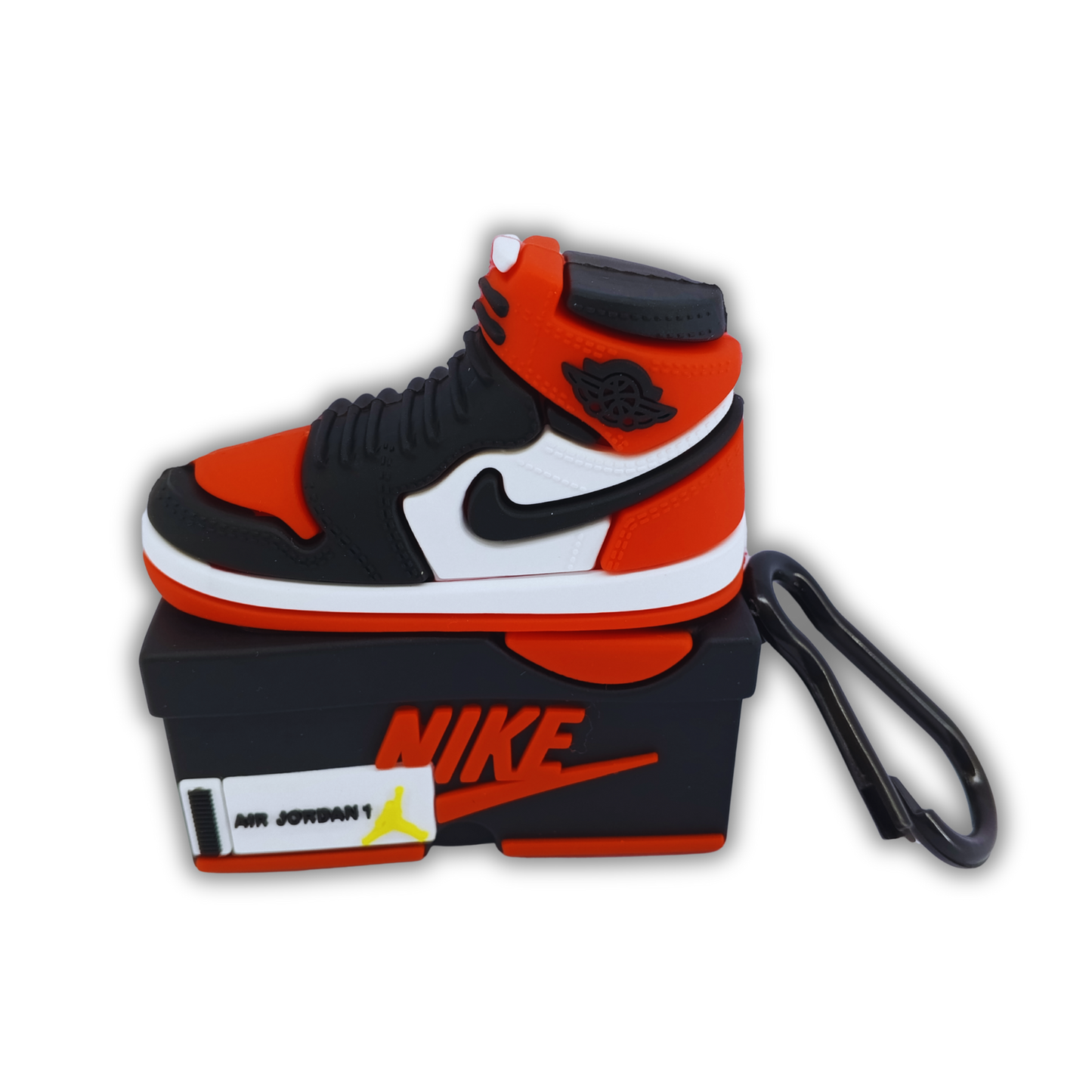 Nike Style Shoe Silicone AirPods Shockproof, Dust & Scratch Resistant Case with Carabiner