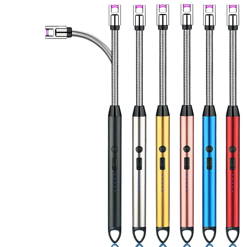 Arc Lighter With Usb Charging | Flameless Windproof | Led Battery Display | Safety Switch | Rotate 360 Degrees ( Random Color )