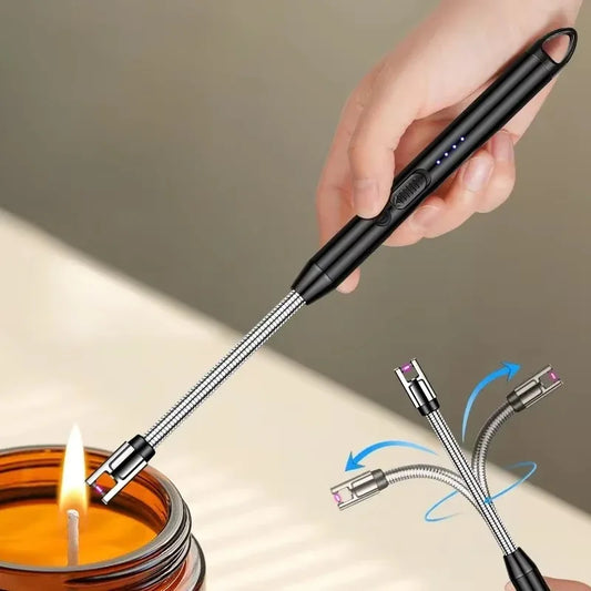 Arc Lighter With Usb Charging | Flameless Windproof | Led Battery Display | Safety Switch | Rotate 360 Degrees ( Random Color )
