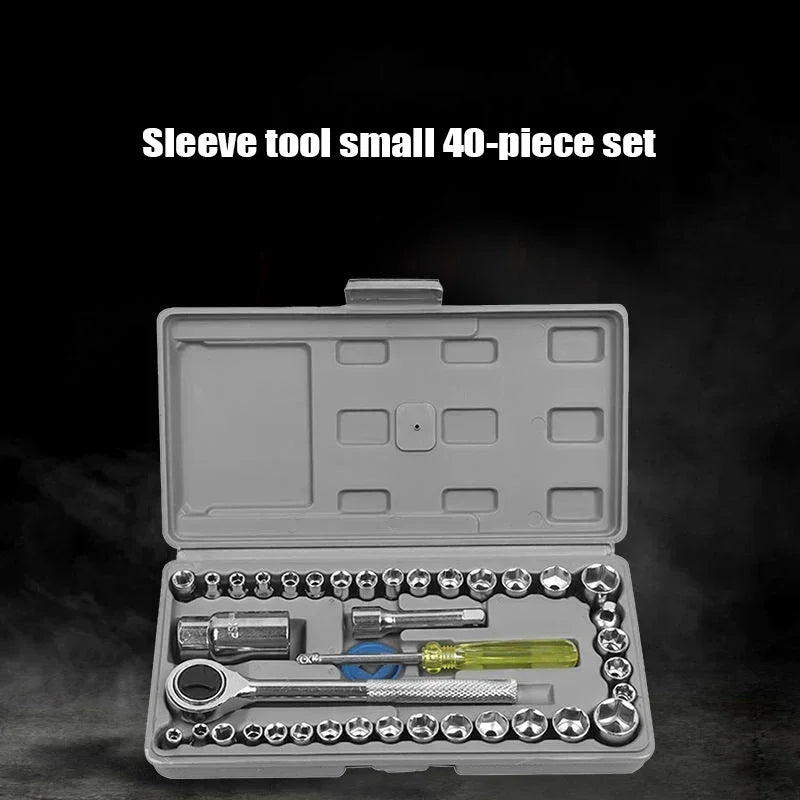 AIWA 40-piece Socket Wrench Tool Kit With Screwdrivers And Socket Set – Durable Hand Tool Set For Home, Auto Repair, And Mechanical Use – Compact Storage Case Included