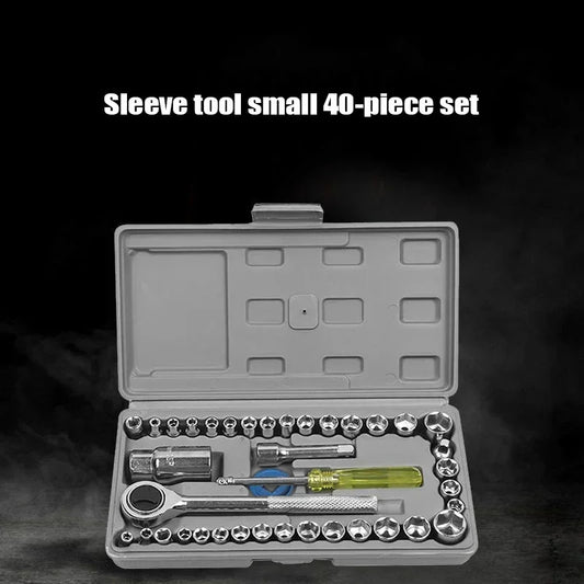 AIWA 40-piece Socket Wrench Tool Kit With Screwdrivers And Socket Set – Durable Hand Tool Set For Home, Auto Repair, And Mechanical Use – Compact Storage Case Included