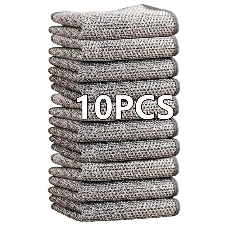 Dish Washing Cleaning Cloth | Wire Dish Washing Rugs For Kitchen Items Cleaning (10 Pcs)