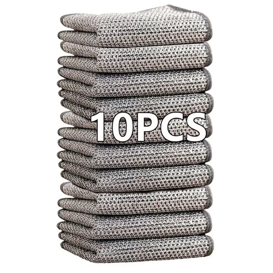 Dish Washing Cleaning Cloth | Wire Dish Washing Rugs For Kitchen Items Cleaning (10 Pcs)