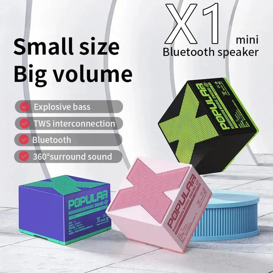 Compact X1 Portable Bluetooth Speaker – Mini Hifi Sound Box For Phone, Pc & Laptop (Random Color)