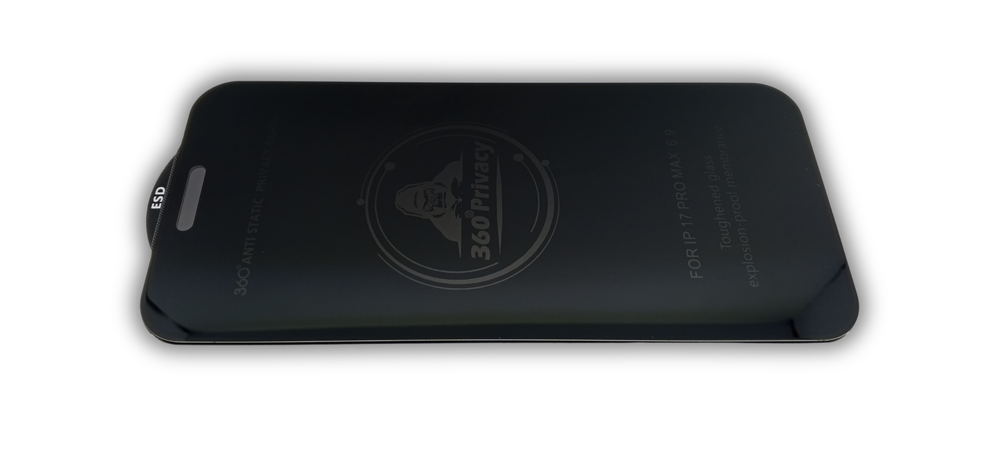 360° Anti-Static Privacy Glass Screen Protector for iPhone 17 Pro & Pro Max