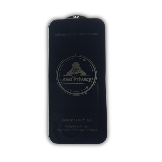 360° Anti-Static Privacy Glass Screen Protector for iPhone 17 Pro & Pro Max