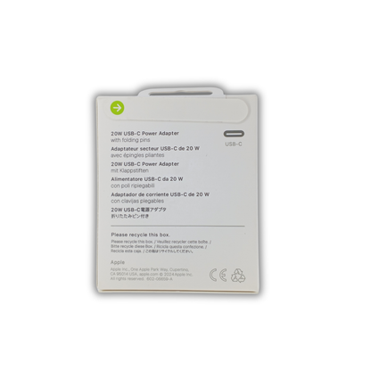 Original Apple 20W USB-C Power Adapter – Fast Charging PD Wall Charger for iPhone & iPad