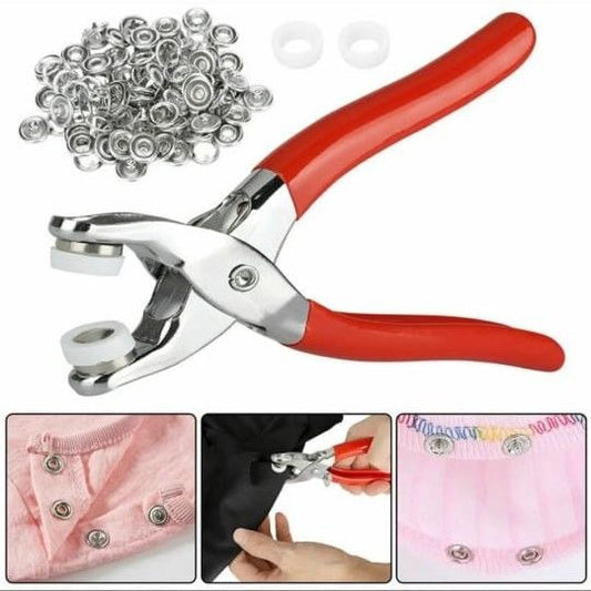 Metal – Button Press Tool For All Cloths | Tich Button Press Plier With 50 Buttons