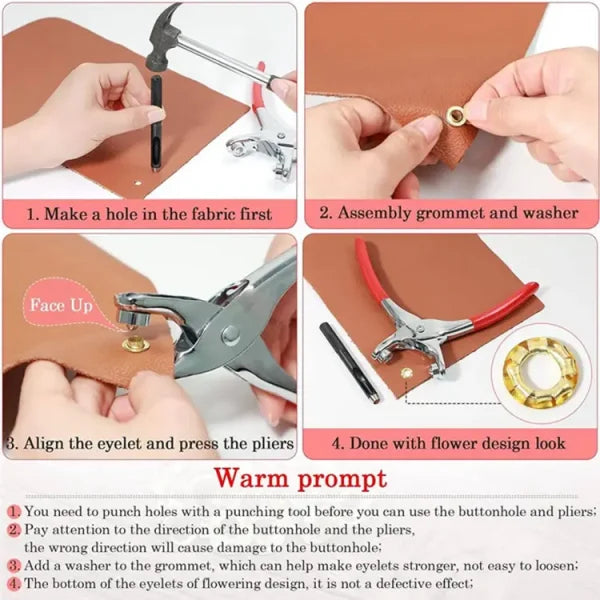 Metal – Button Press Tool For All Cloths | Tich Button Press Plier With 50 Buttons